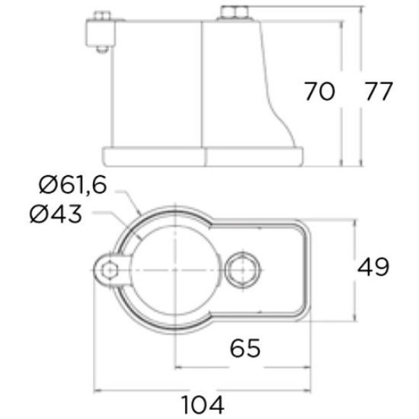 Закладна склянка з болтом для сходів Flexinox (2 шт.)