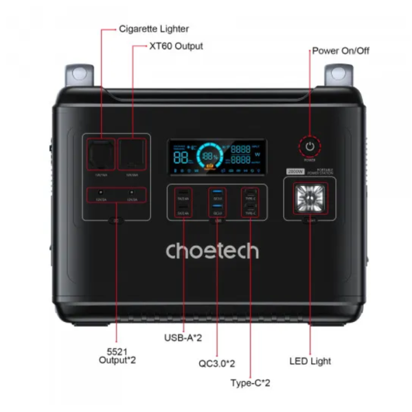Зарядна станція універсальна Choetech 2000W (BS006)